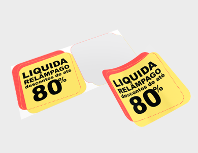 Adesivo para Vitrine Vinil 2x Quadrado com Cantos Arredondados 59,6x56,3cm - 4x0 - 1 unid