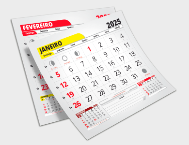 Bloco de Calendário 2025 para Folhinha Simples 18x15,5 cm - 50 unid