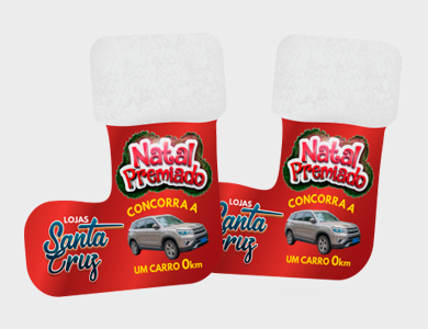 Móbile Bota de Papai Noel Grande PVC 0,3 mm Verniz Total Frente e Verso 35,6x43,4 cm - 4x4 - 1000 unid