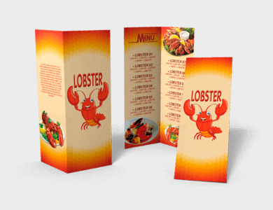 Cardápio com 2 Vincos Couchê 300g Sem Verniz A4  - 4x4 - 50 unid