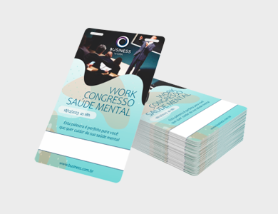 Credencial com Dois Furos Presilha Supremo 300g Sem Verniz 10x15 cm - 4x4 - 500 unid