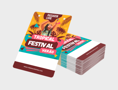 Credencial com Dois Furos Supremo 300g Sem Verniz 9x15 cm  - 4x0 - 250 unid