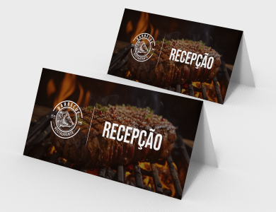 Display de Mesa Tipo A em PVC 0,5mm Fosco Frente e Verso 8,5x5,7 cm - 4x0 - 10 unid