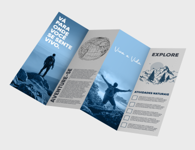 Folder com 3 Dobras Couchê 120g Sem Verniz 10x29,7cm - 4x4 - 2500 unid